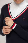 Tommy Hilfiger Equestrian Indiana su&eacute;ter con cuello en V para mujer