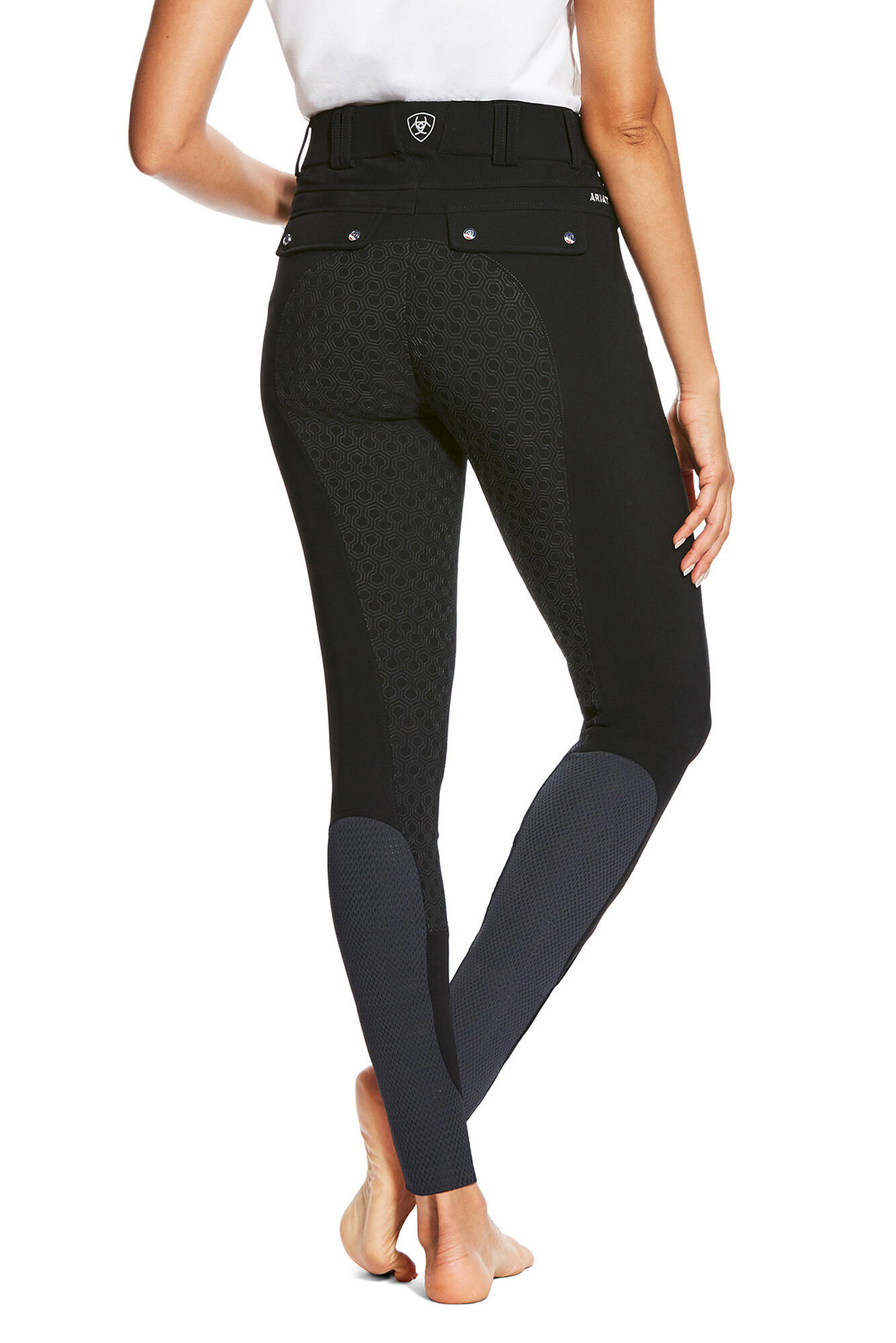 Black Ariat Tri Factor pantalones de montar con asiento completo y grip de silicona para mujer