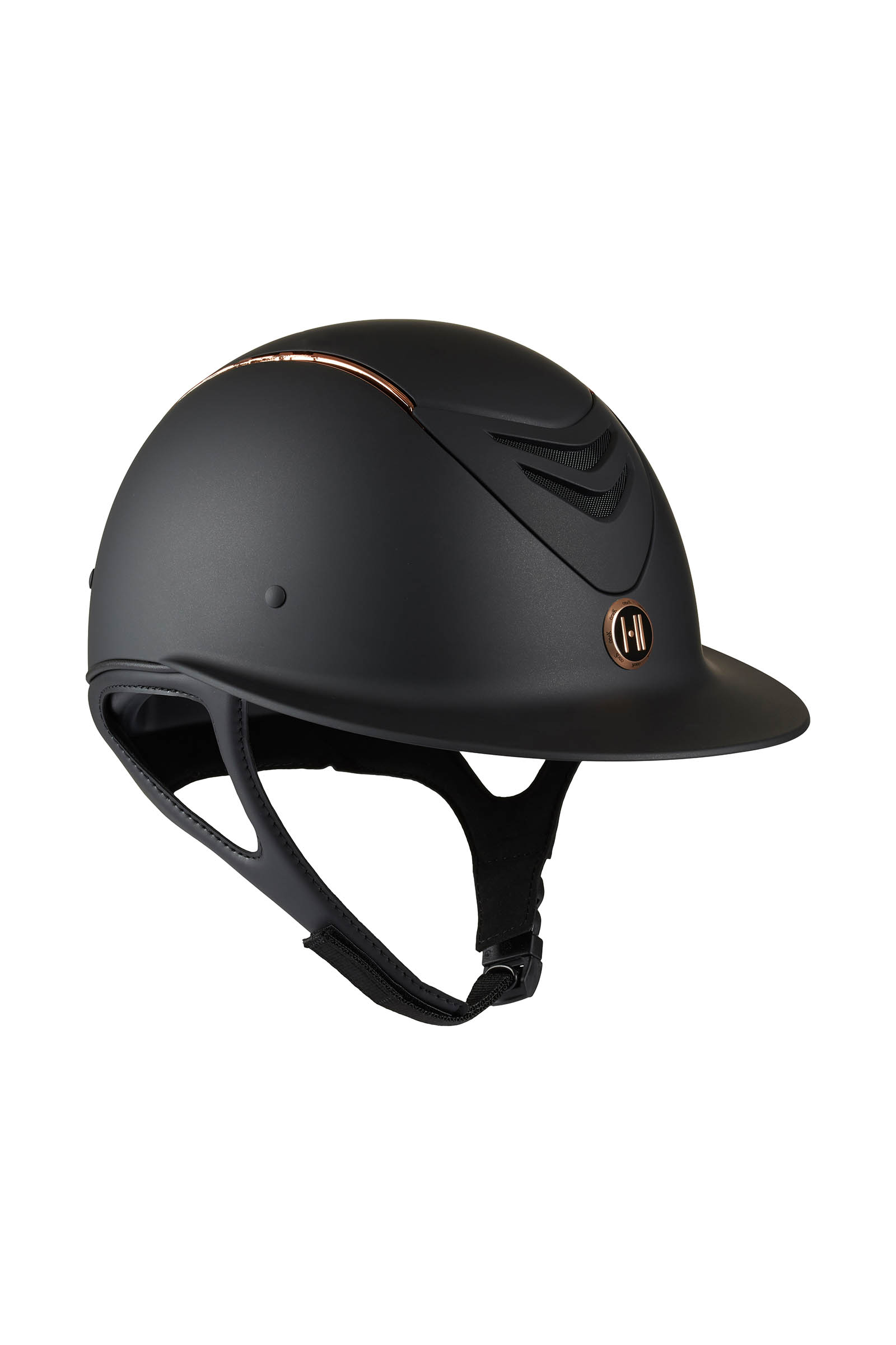 Black/Rose Gold Casco de Equitaci&oacute;n Mate OneK Avance