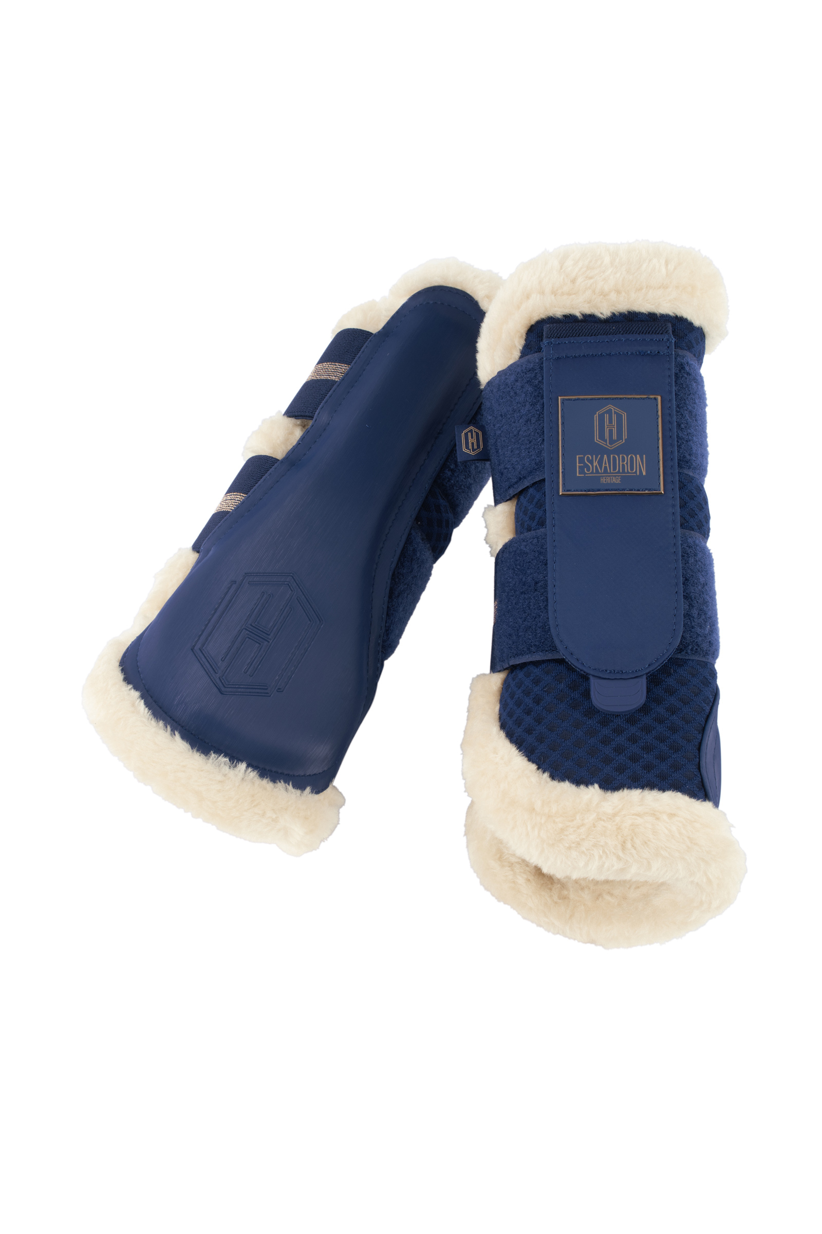 True Blue Eskadron Heritage AW24 Protectores para Caballo de malla con piel sintética