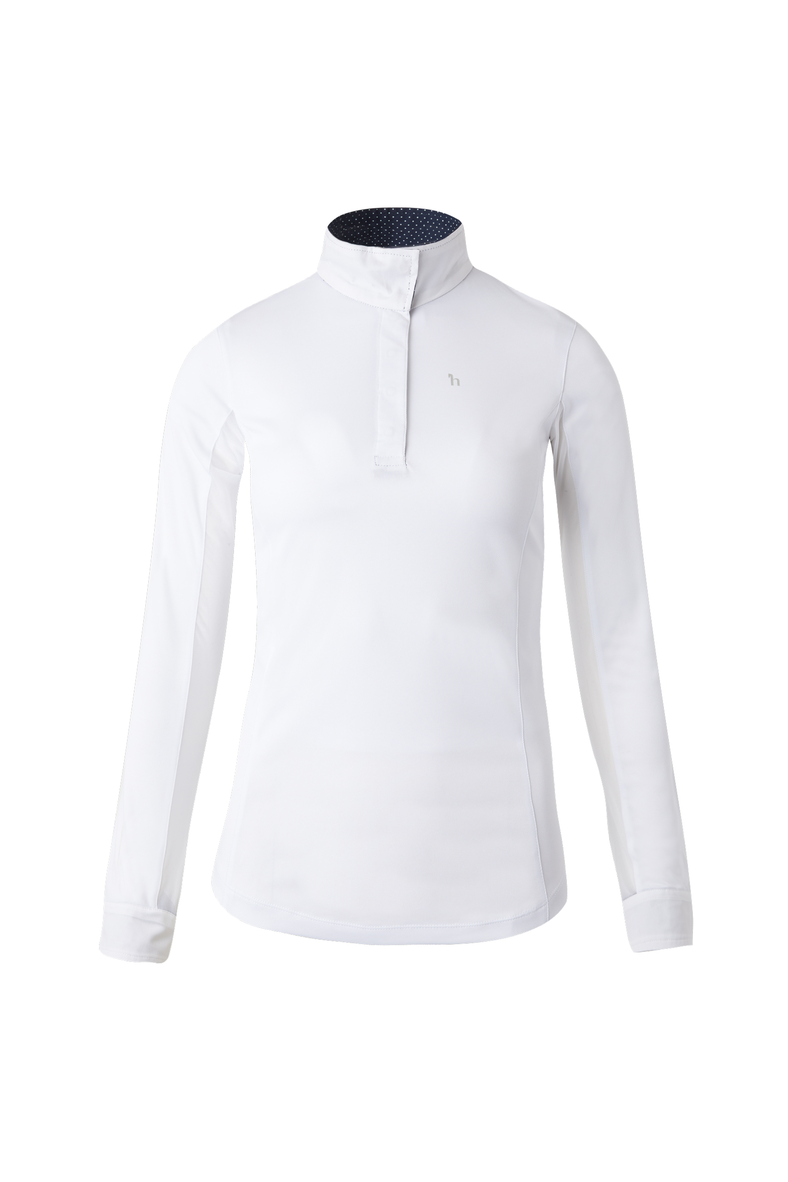 White/ Dark Navy Camisa de Concurso Funcional de MangaLarga para Mujer Horze Blaire LSF 30+