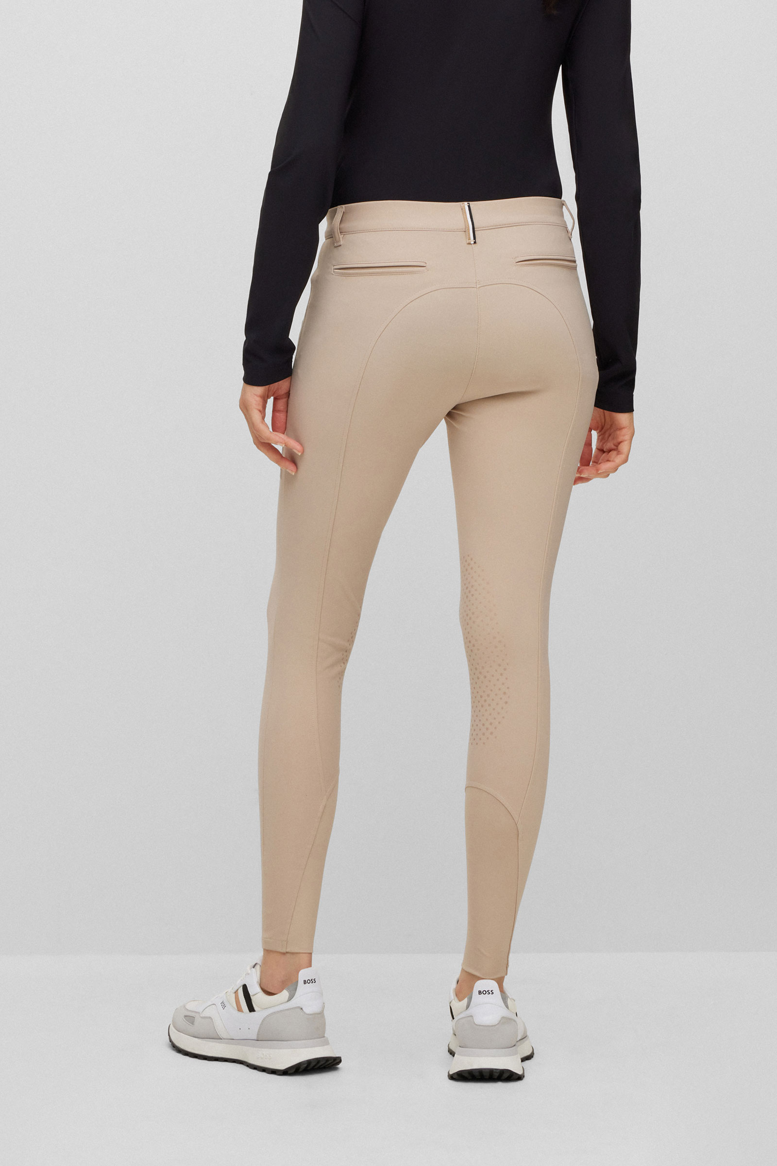 Beige Boss Hazel Pantalones con agarre en la rodilla para mujer