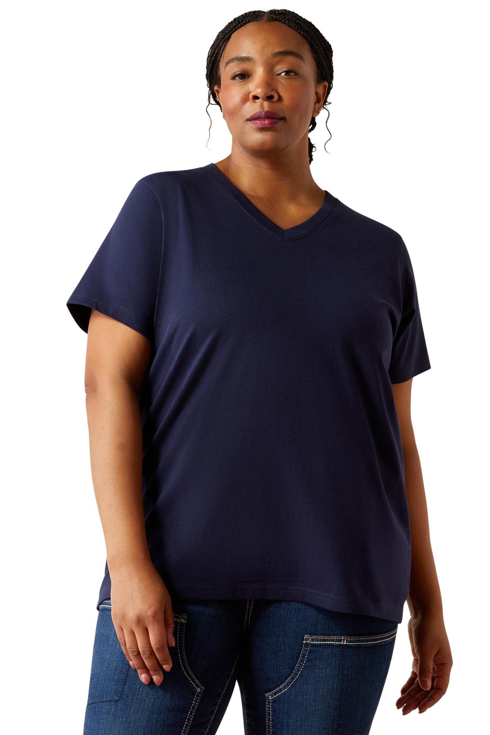 Ariat Camiseta Rebar Cotton Strong cuello en V para mujer  