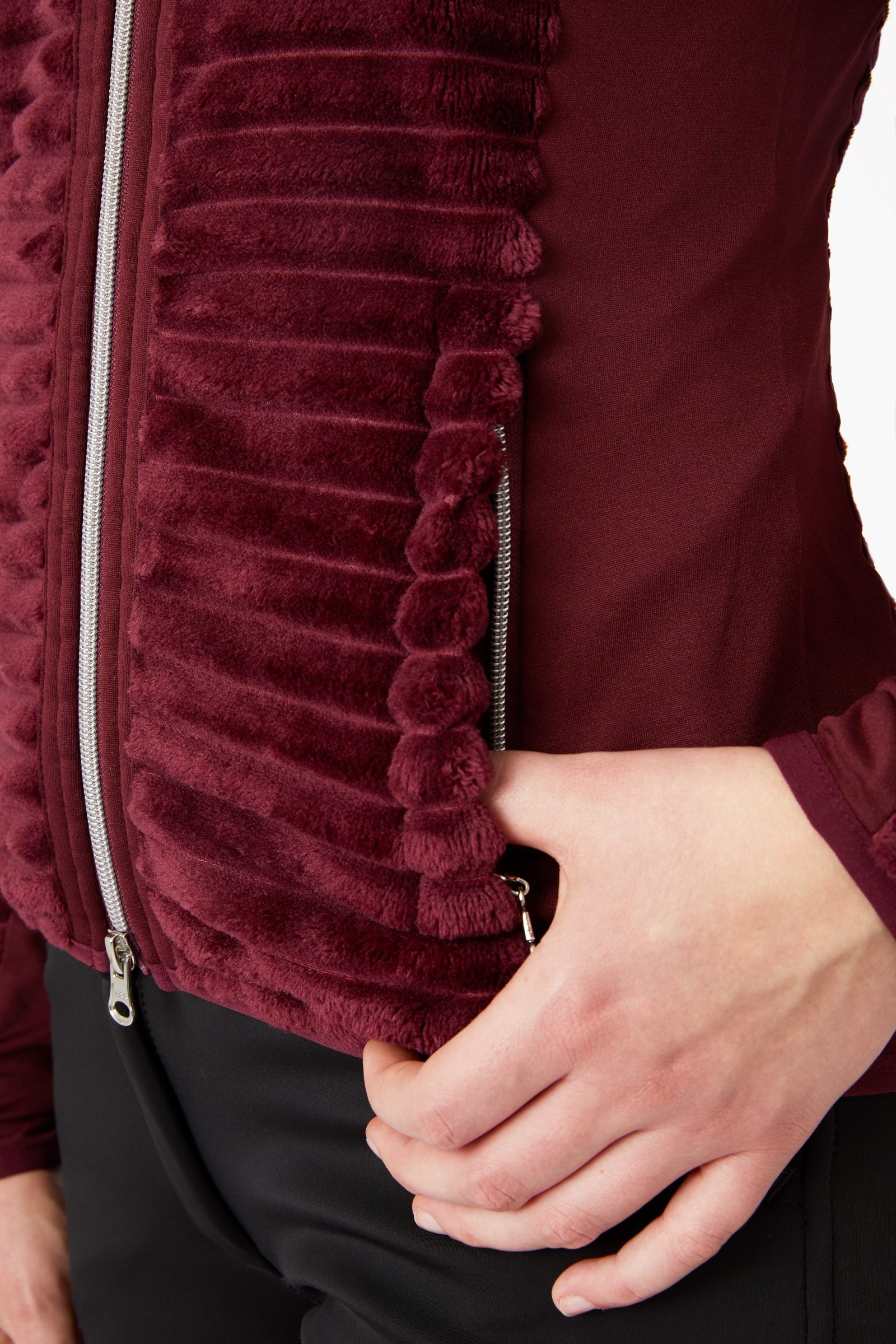 Chaqueta de Equitación Polar Rayada para Mujer Horze Della