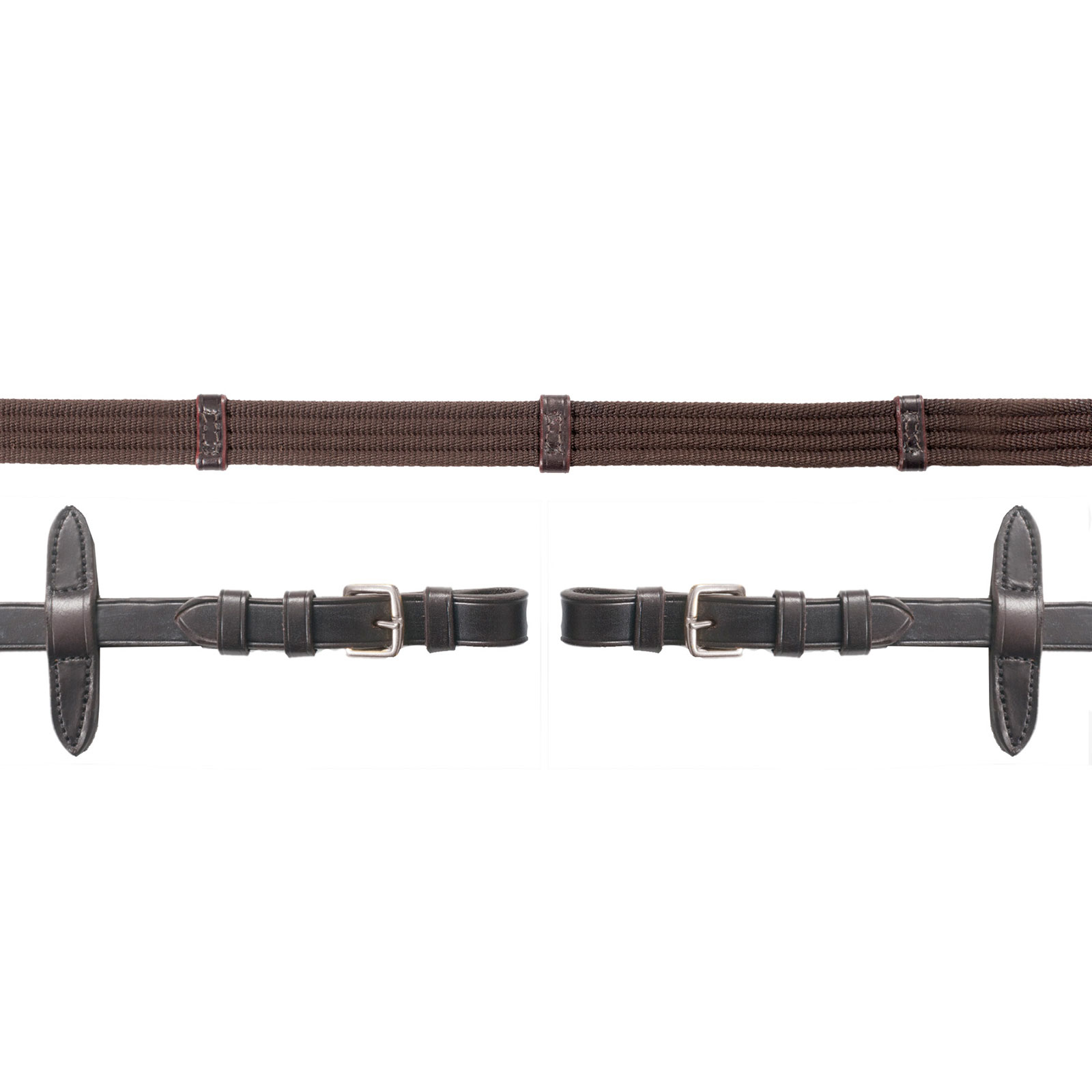 Brown/Silver Correa de cincha Schockemöhle Sports Neo, hebilla