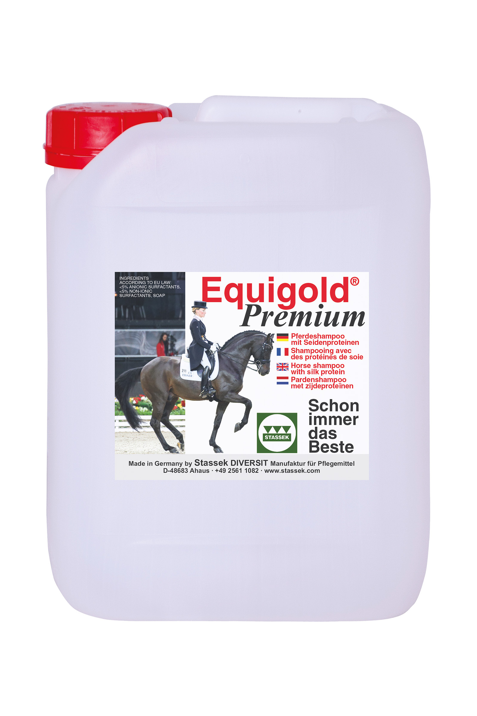 Champú para caballos Stassek Equigold Premium, 5 litros