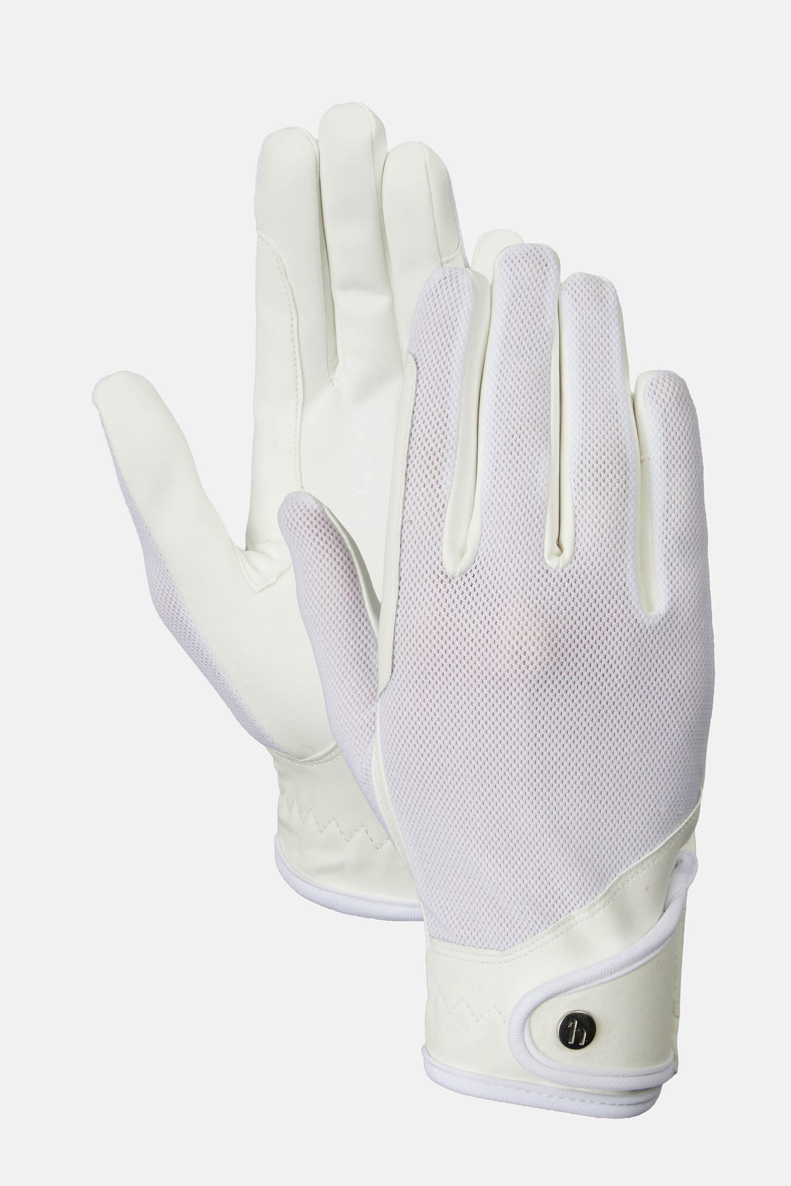 white Horze Ally guantes de equitaci&oacute;n mesh