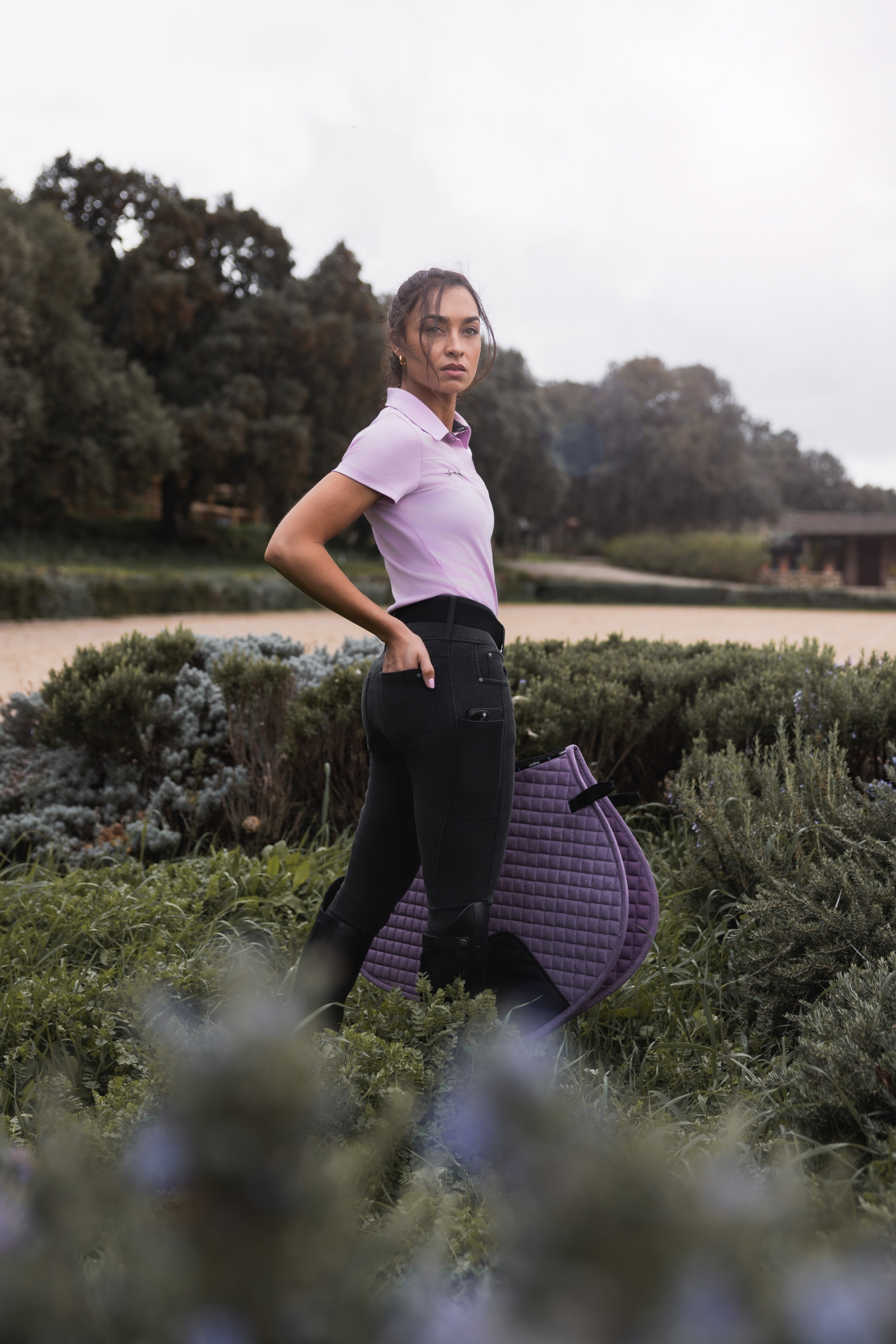 Horze Carolyn pantalones de montar vaqueros con asiento completo para mujer  