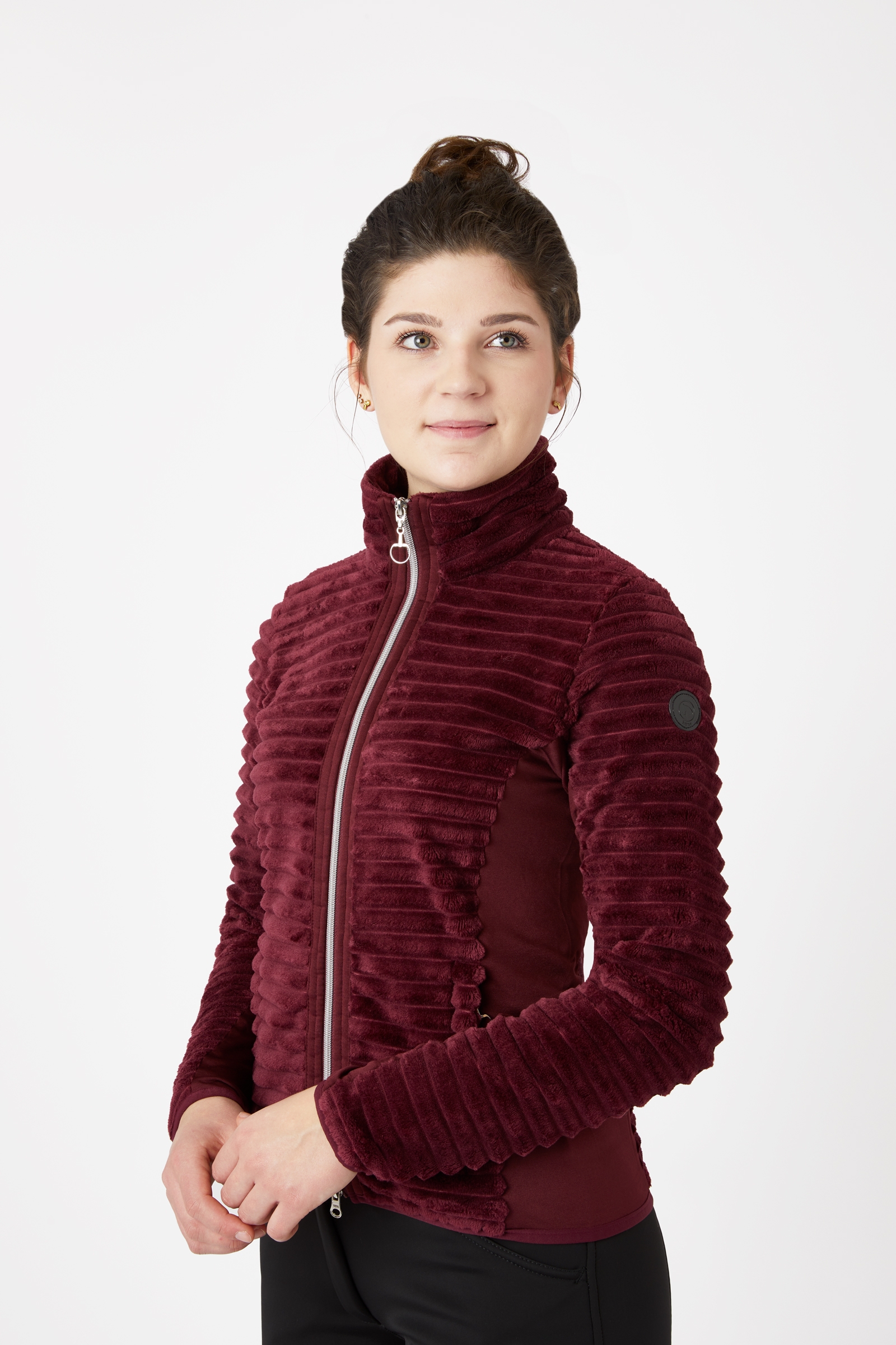 Chaqueta de Equitación Polar Rayada para Mujer Horze Della