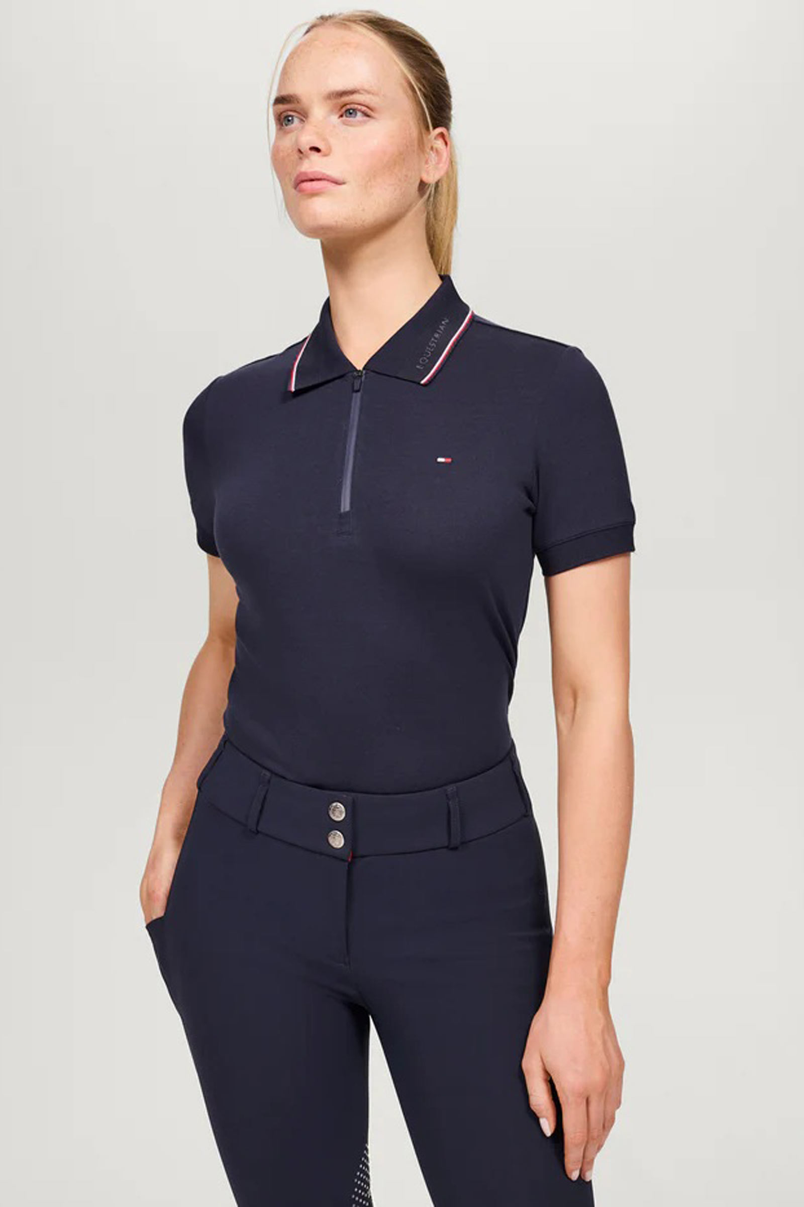 Tommy Hilfiger Equestrian Camden polo con cremallera para mujer