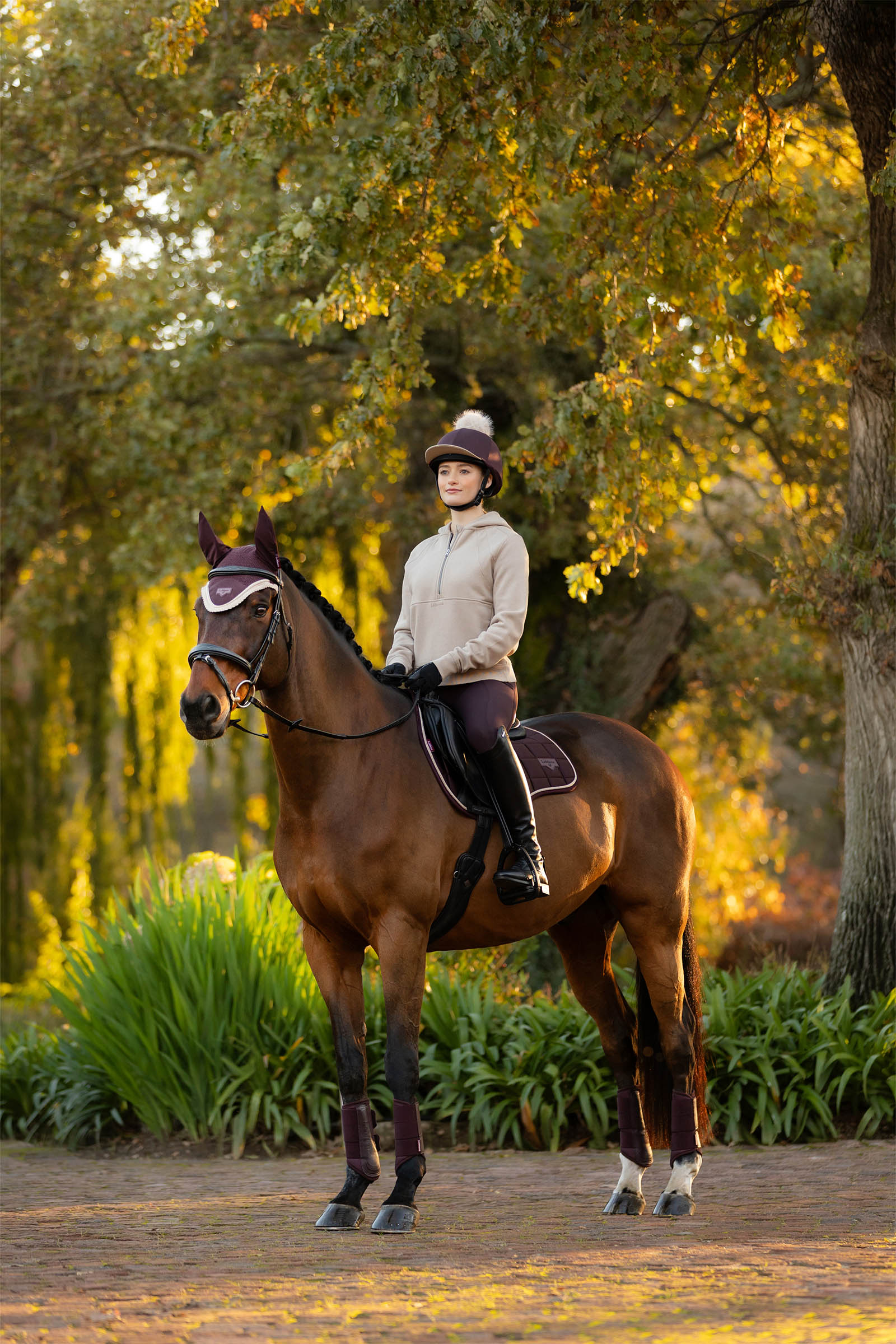 LeMieux Henrietta sudadera con capucha y media cremallera para mujer