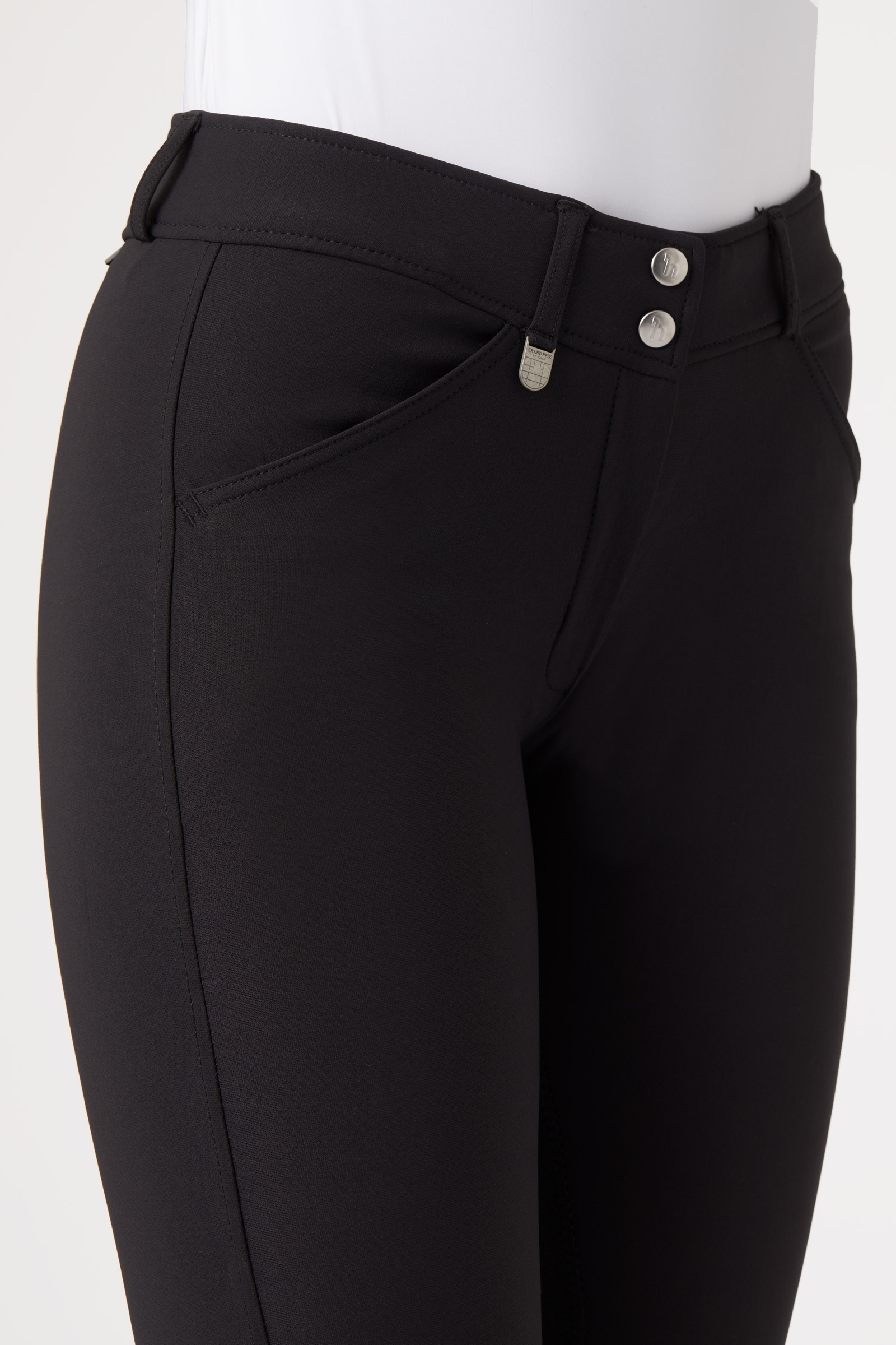 Horze Grand Prix pantalones de montar para mujer con asiento completo de cuero, UPF 50+