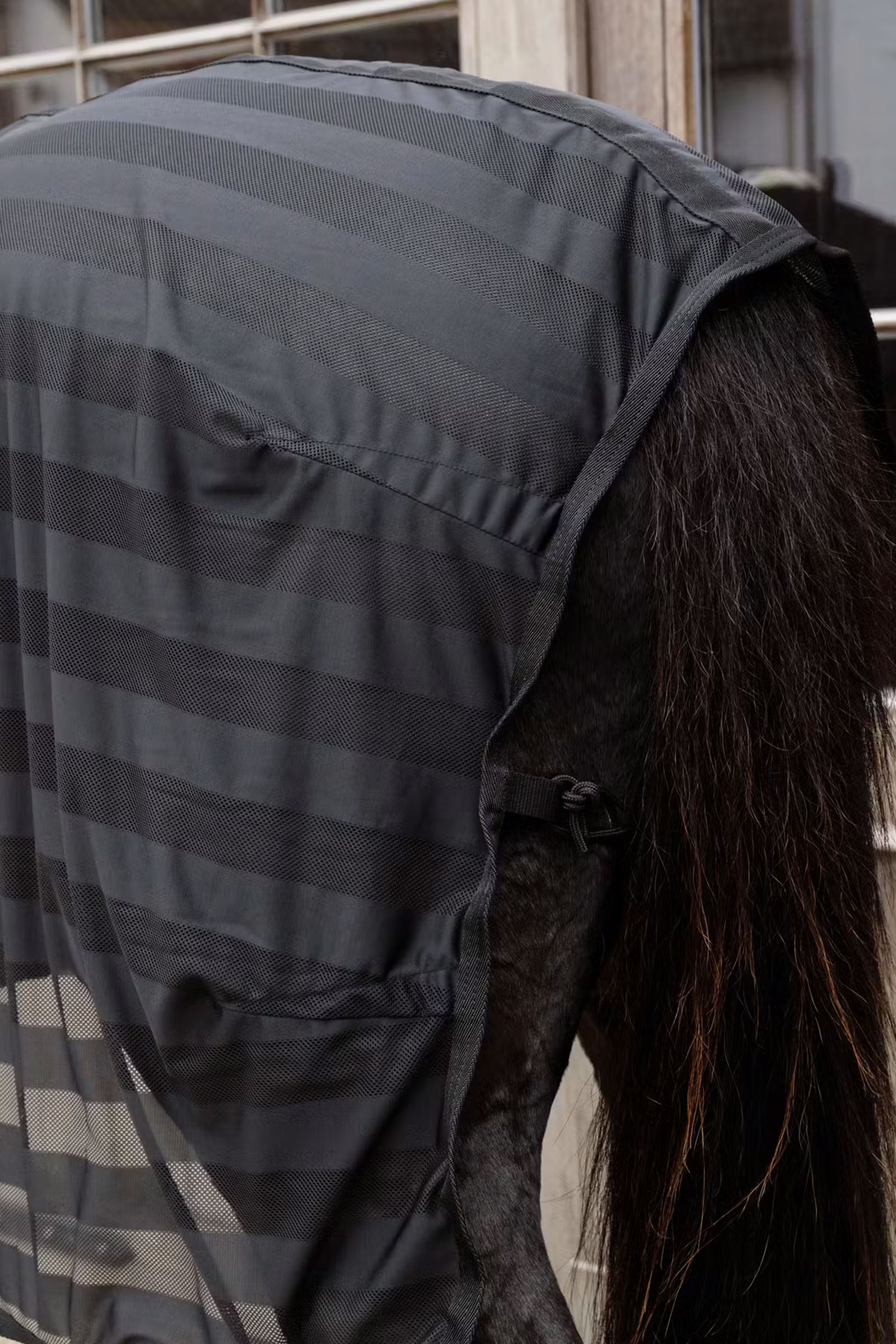 Kentucky Horsewear manta antimoscas ligera a rayas de malla