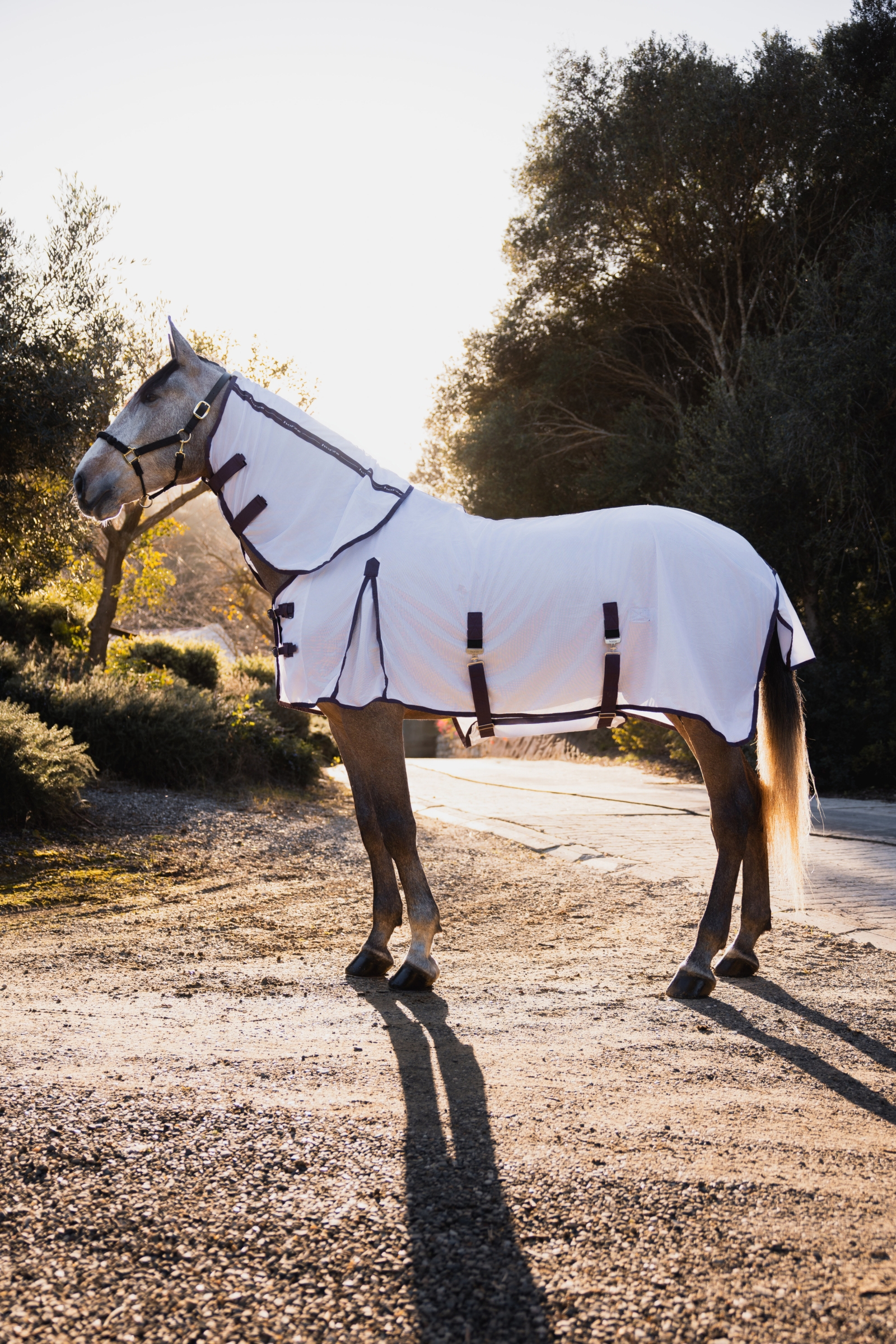 Horze La Paz Conjunto Anti-Moscas con Manta, Cubre Cuello Desmontable Y Máscara 