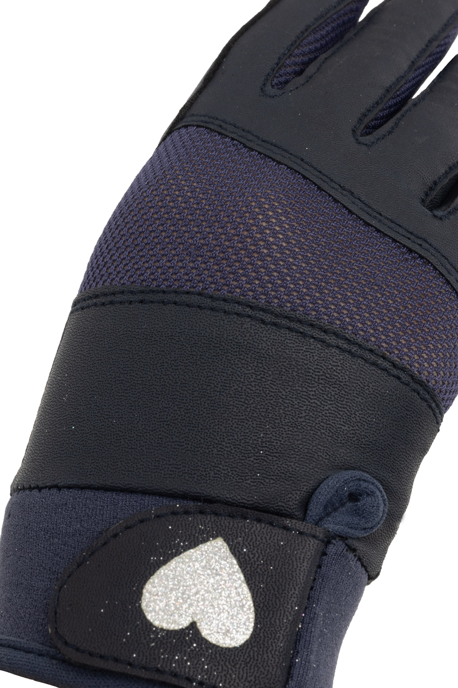 Guantes De Equitaci&oacute;n con Estampado de Corazones en Brillantina para Ni&ntilde;os Horze