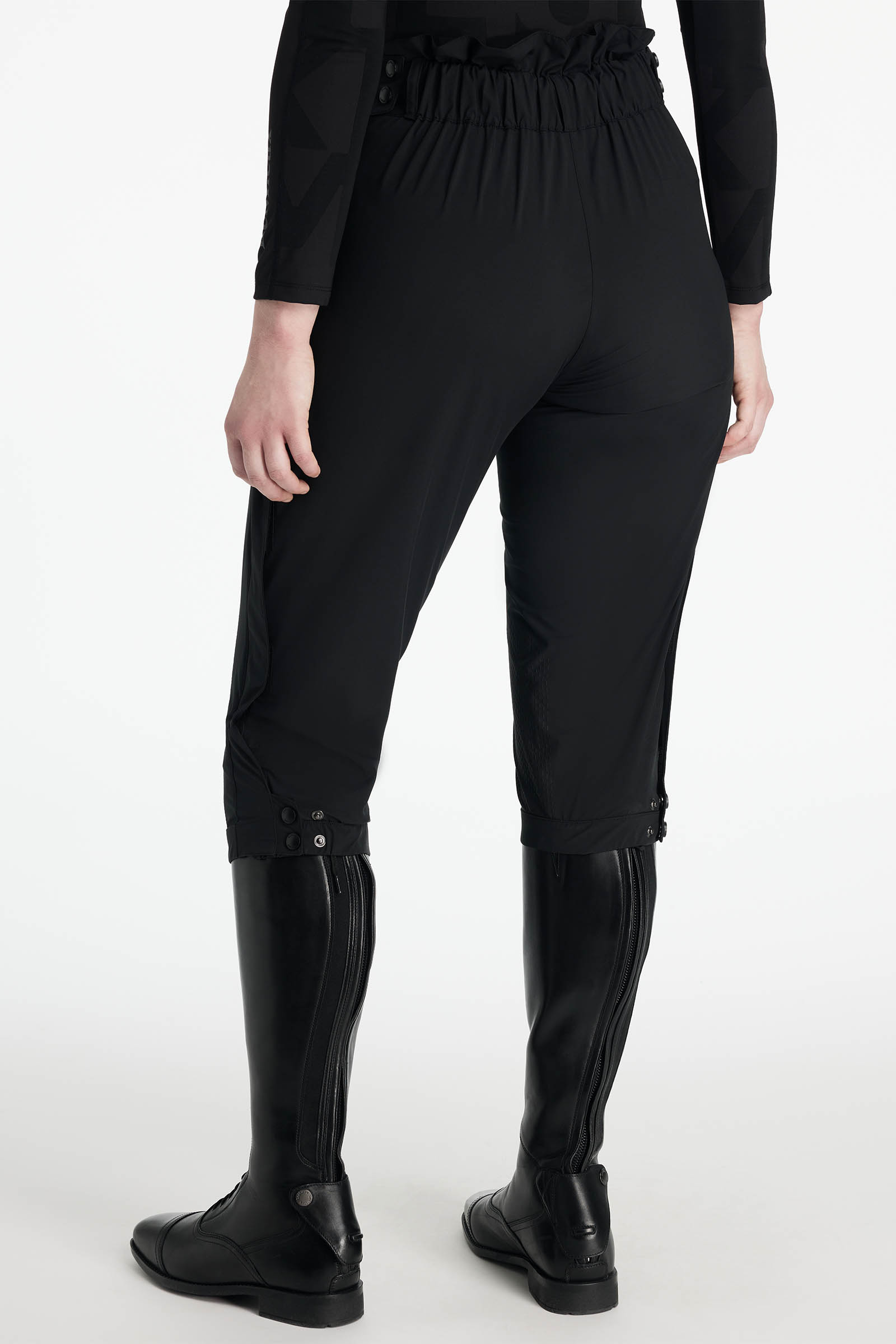 Black LeMieux Darcey Waterproof 3/4 Over Breeches &ndash; pantal&oacute;n impermeable 3/4 para llevar sobre los pantalones de montar