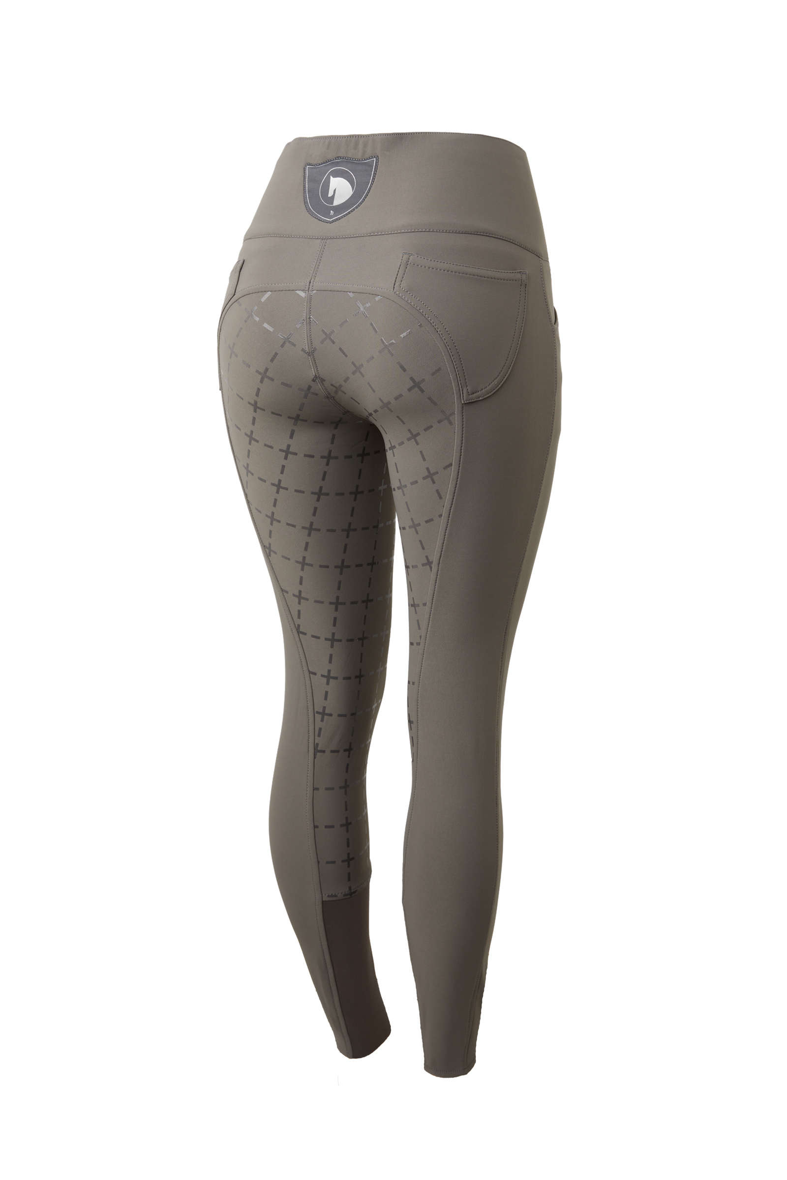 Castle Rock Dark Drey Horze Desiree pantalones de equitaci&oacute;n para mujer de talle alto con asiento completo de silicona