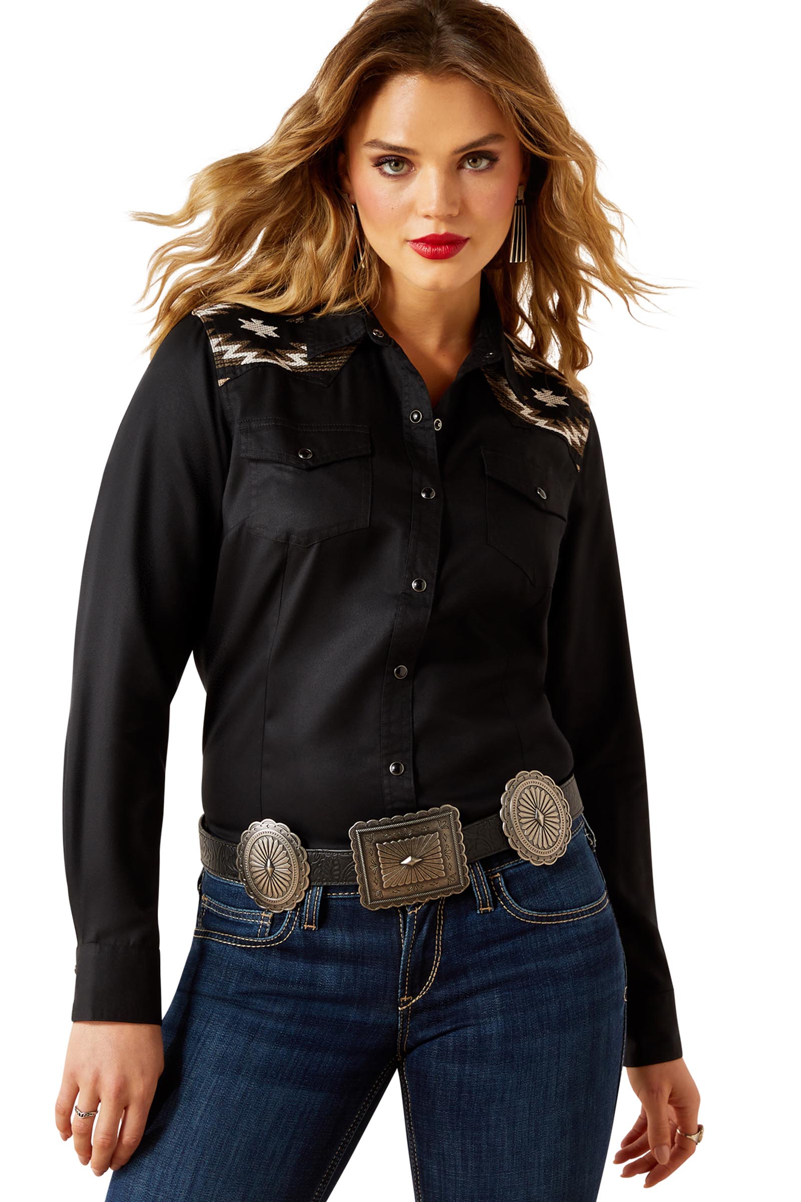 Ariat Dawn camisa western para mujer con broches a presión y mangas largas