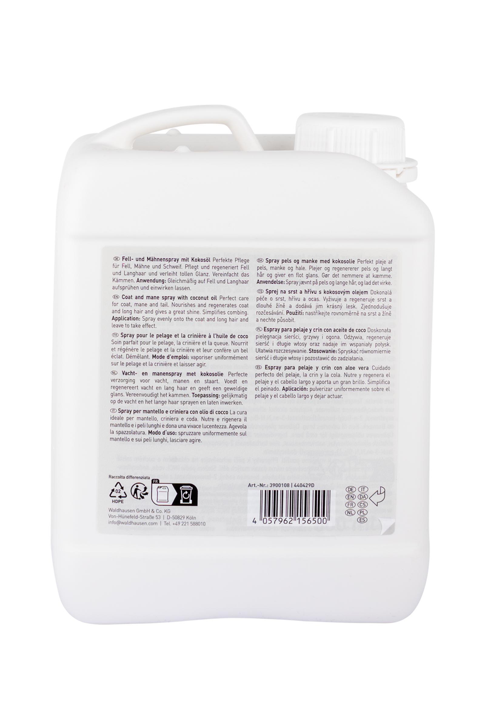 Waldhausen Spray para pelaje y melena con aceite de coco, 2500ml