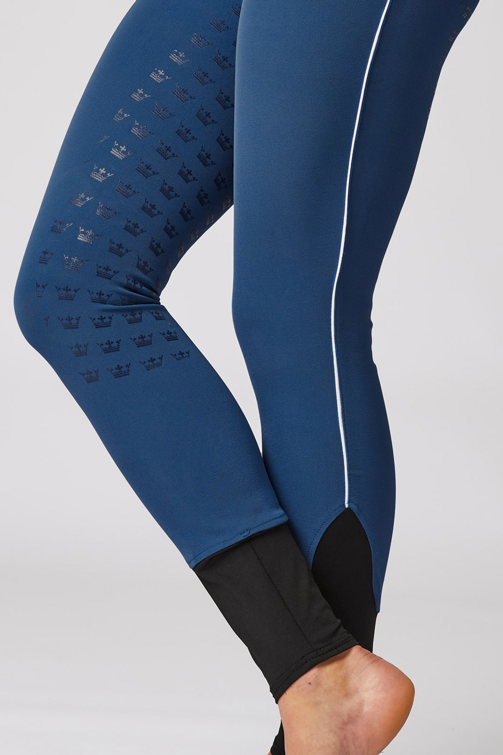 Pantalones de Montar con Cintura Alta de Asiento Completo con Ribete Contrastante para Mujer