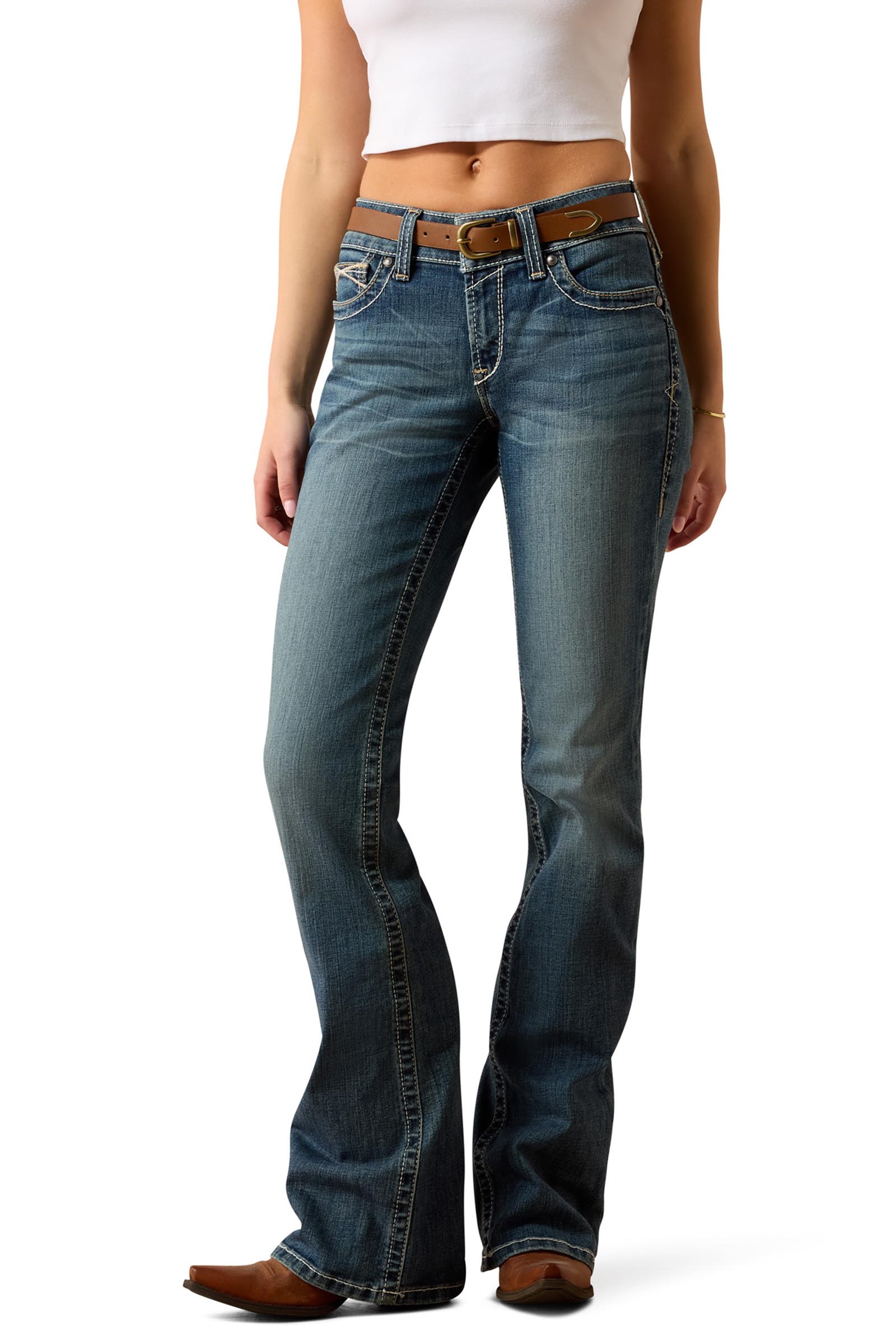 Ariat Whipstitch R.E.A.L. Vaqueros bootcut el&aacute;sticos para mujer de tiro medio