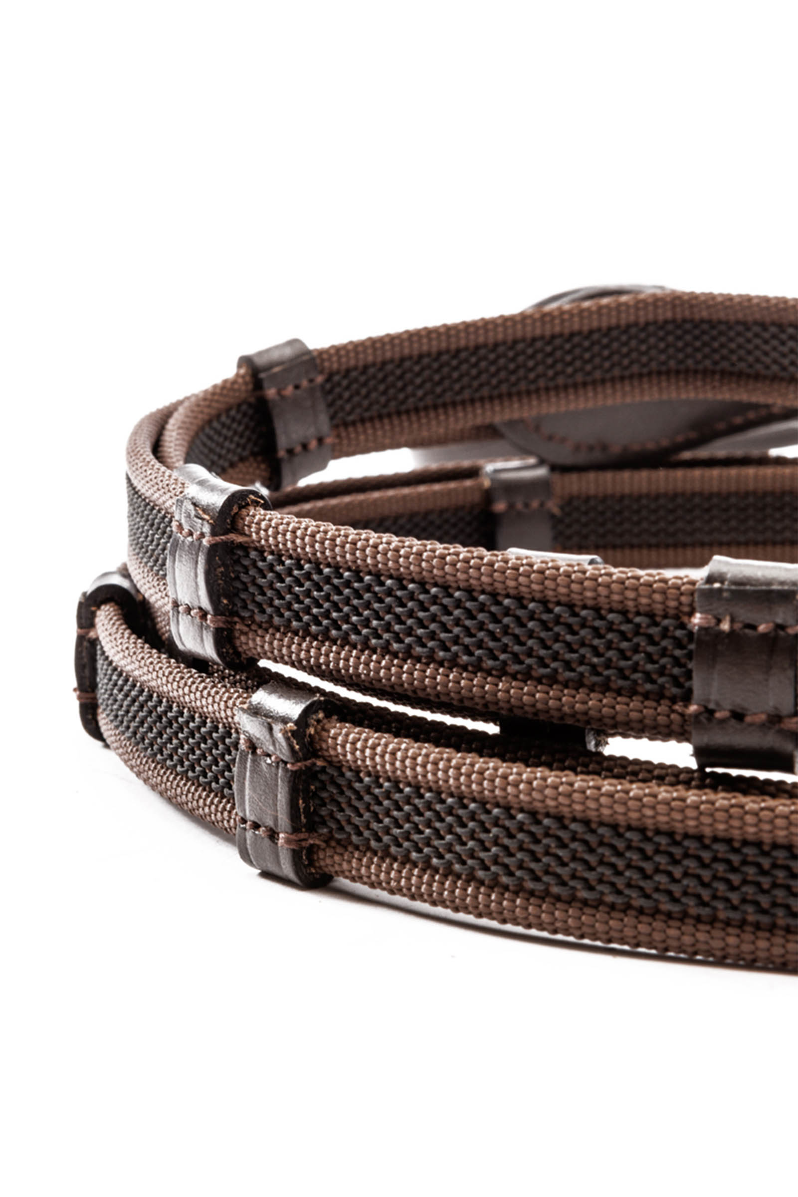 Kavalkade Double Ridge Rubberised Reins With 10 Stops, 16 mm