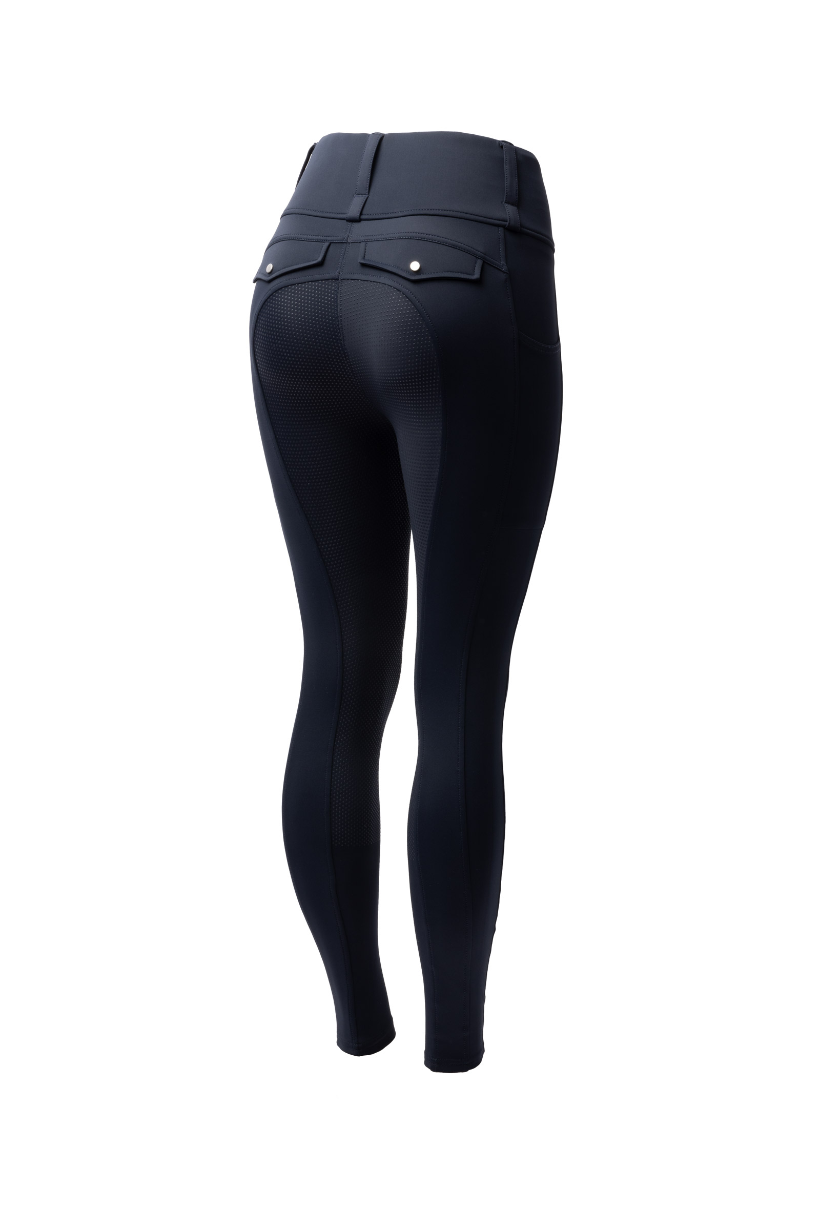 dark navy Horze Anya mallas de equitación para mujer con asiento completo de silicona UPF 50+