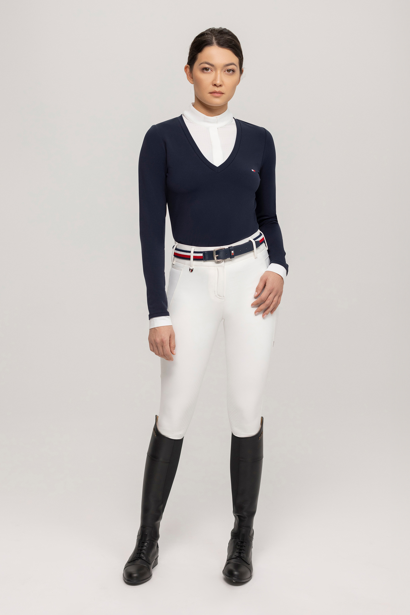 Tommy Hilfiger Equestrian Montana camisa de concurso para mujer 2-en-1