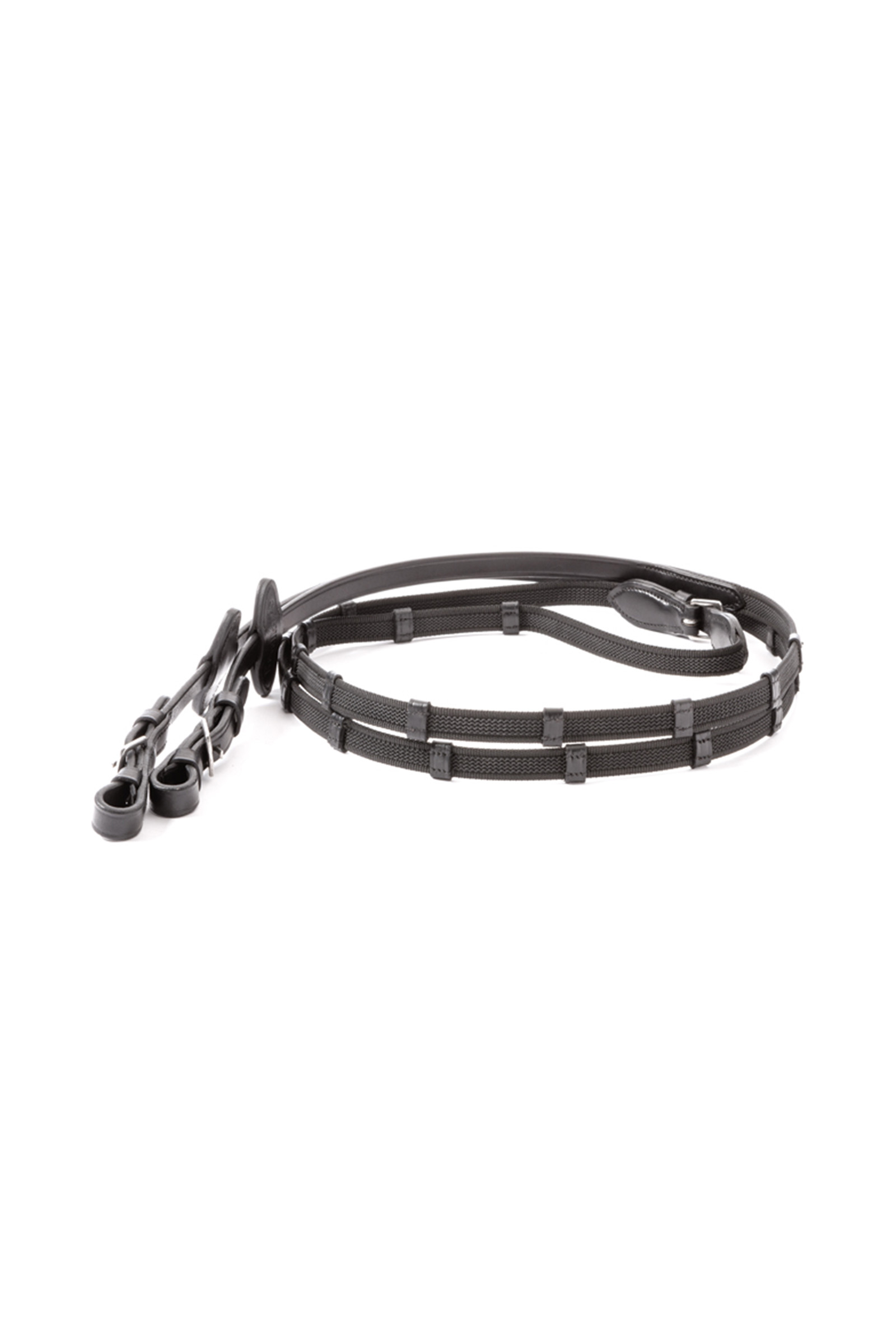 Kavalkade Double Ridge Rubberised Reins With 10 Stops, 16 mm